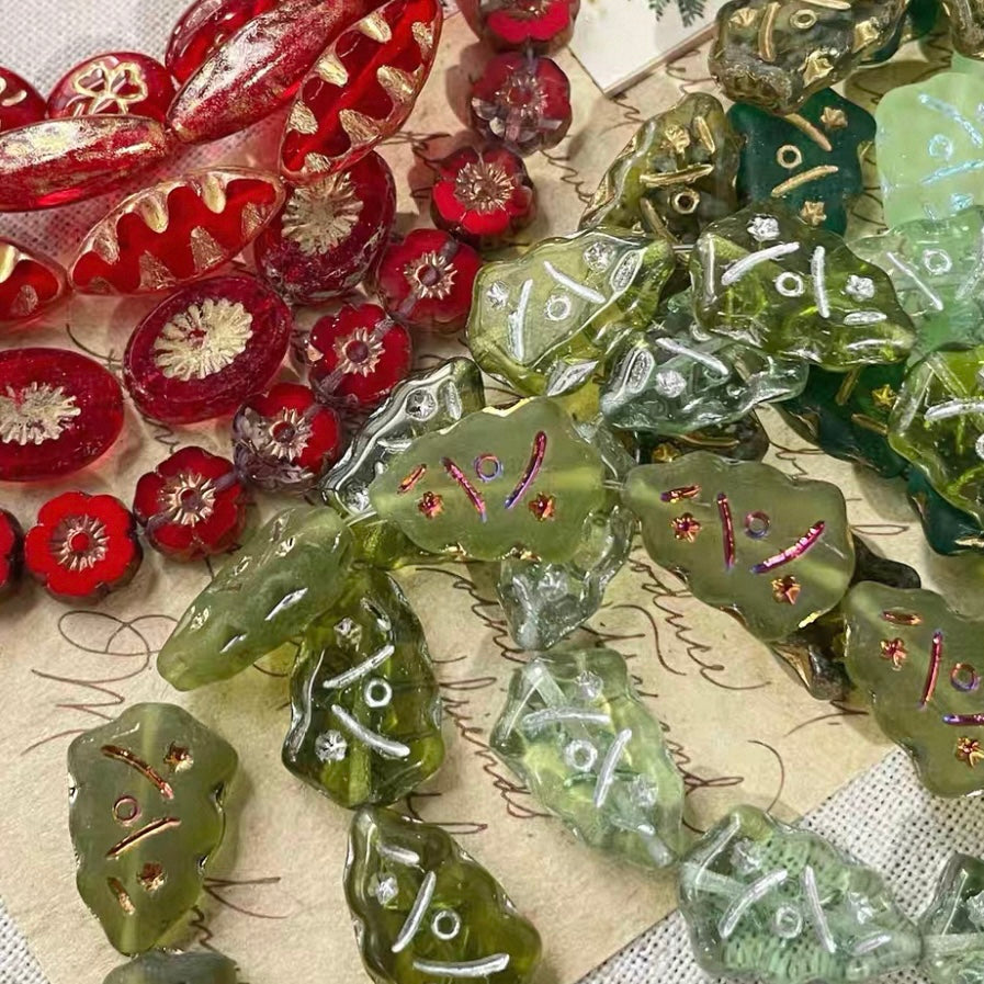 Christmas Czech Beads