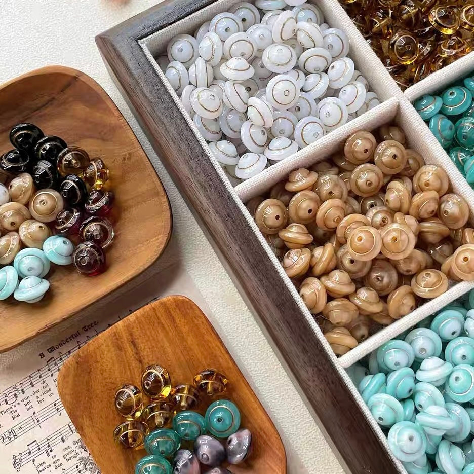 Planet & Flying Saucer Czech Beads