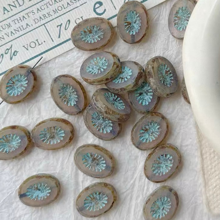 Czech Blue Picasso Beads