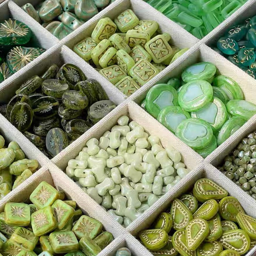 Endless Summer Green Czech Beads