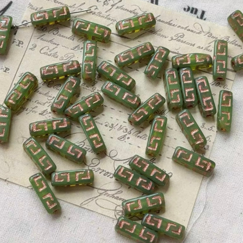 Endless Summer Green Czech Beads
