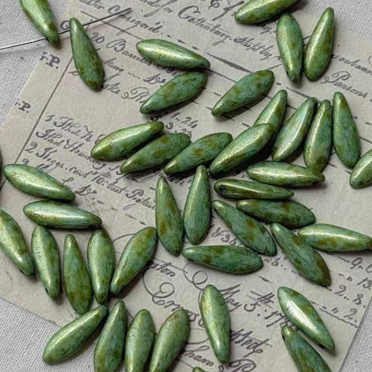 Endless Summer Green Czech Beads