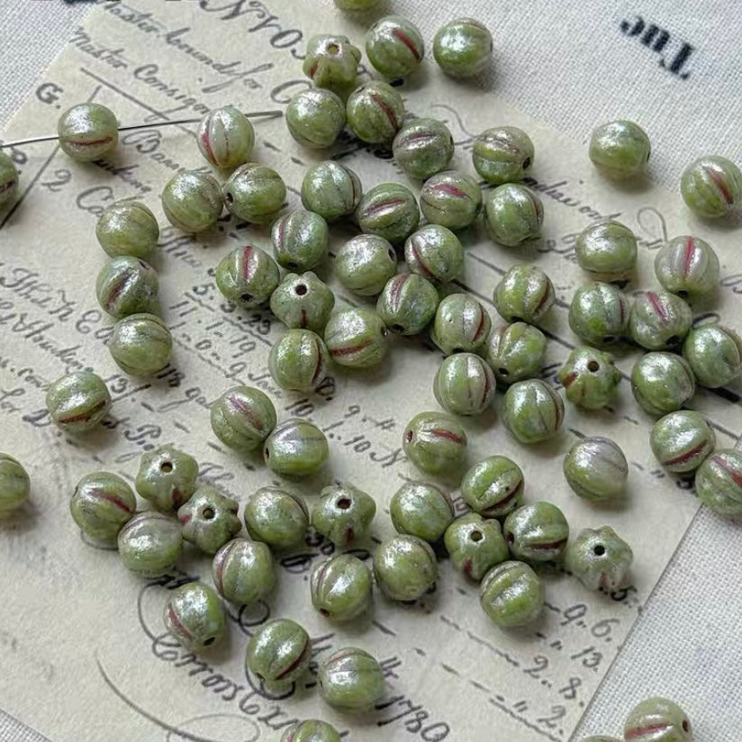 Endless Summer Green Czech Beads