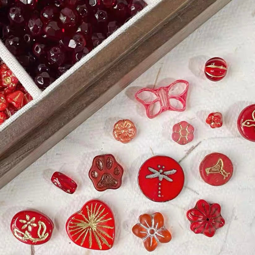Red Vintage Czech Beads