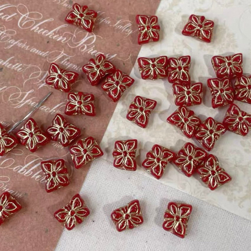 Red Vintage Czech Beads