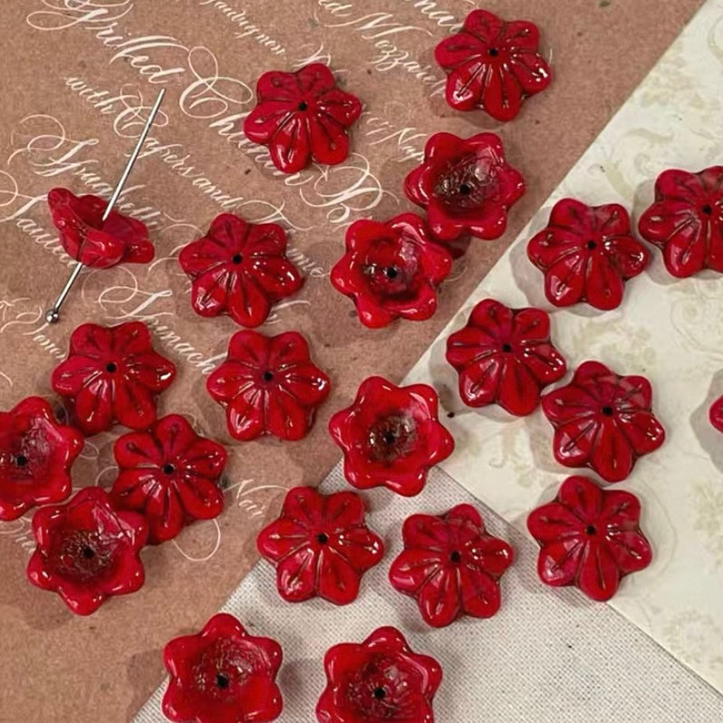 Red Vintage Czech Beads
