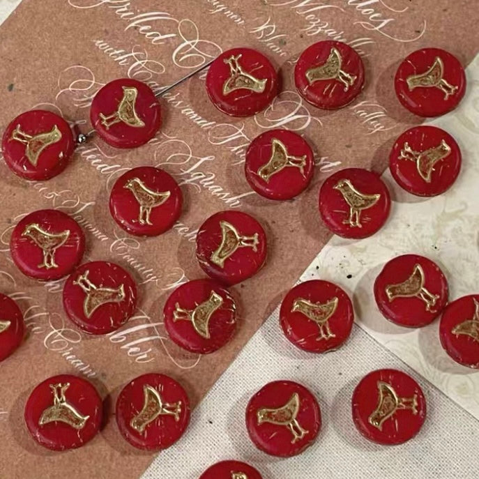 Red Vintage Czech Beads