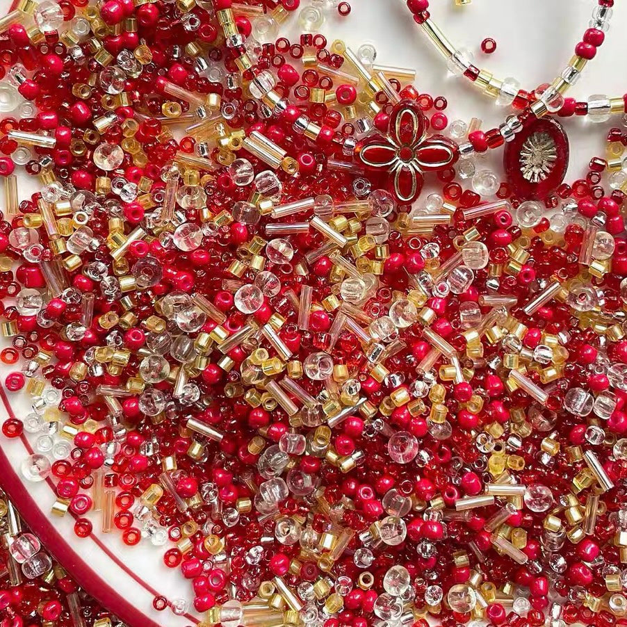 Red Rice Beads Mixed Pack