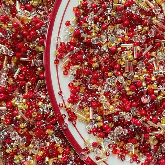 Red Rice Beads Mixed Pack