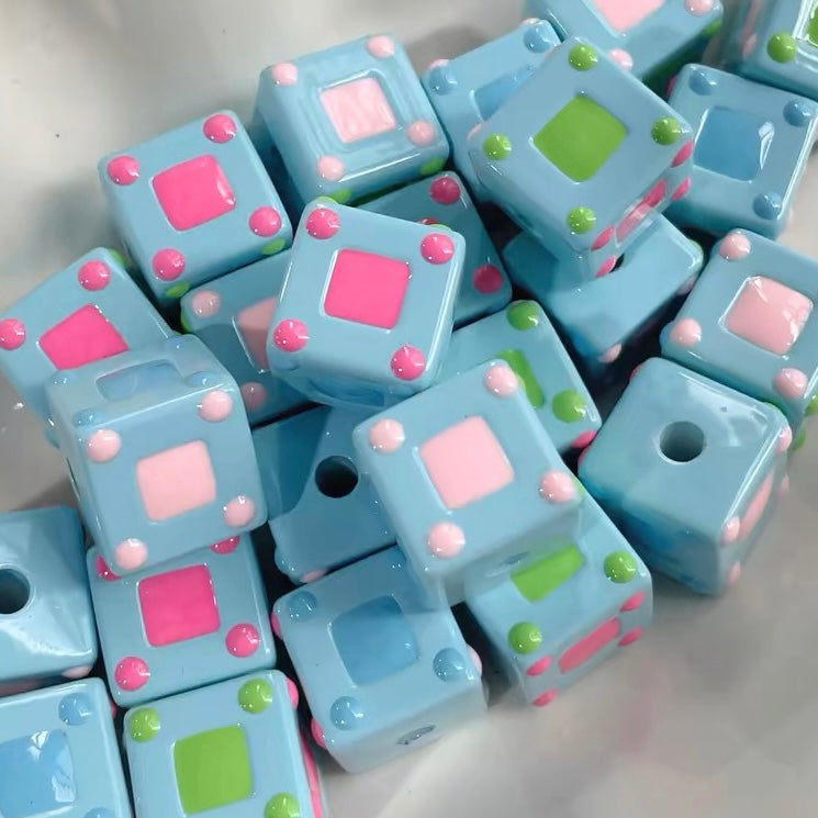 Acrylic Heavy-Duty Hand-Painted Beads