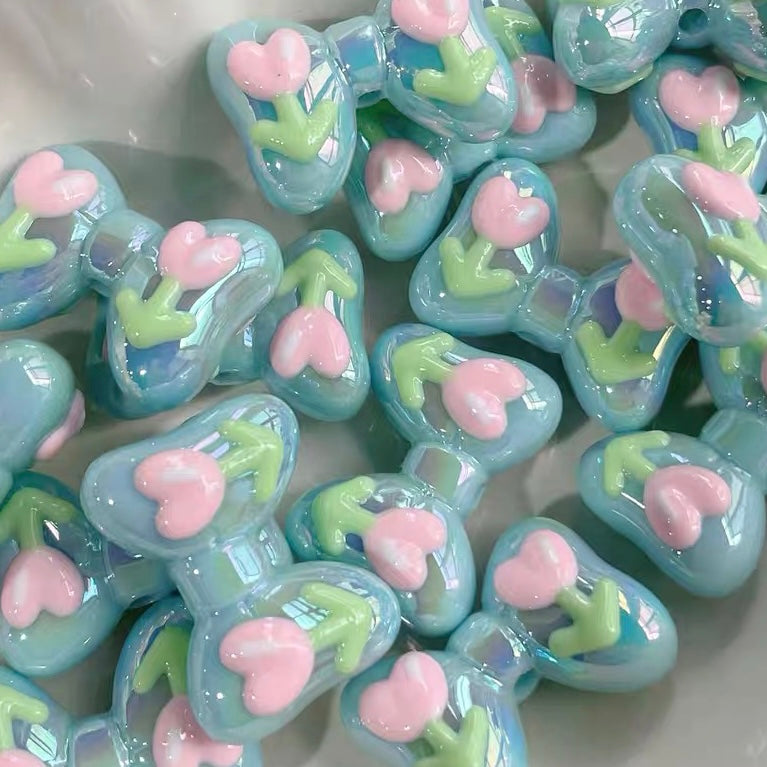 Acrylic Heavy-Duty Hand-Painted Beads
