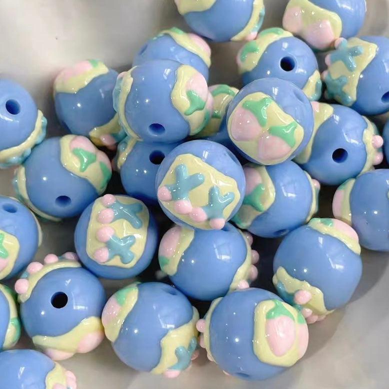 Acrylic Heavy-Duty Hand-Painted Beads