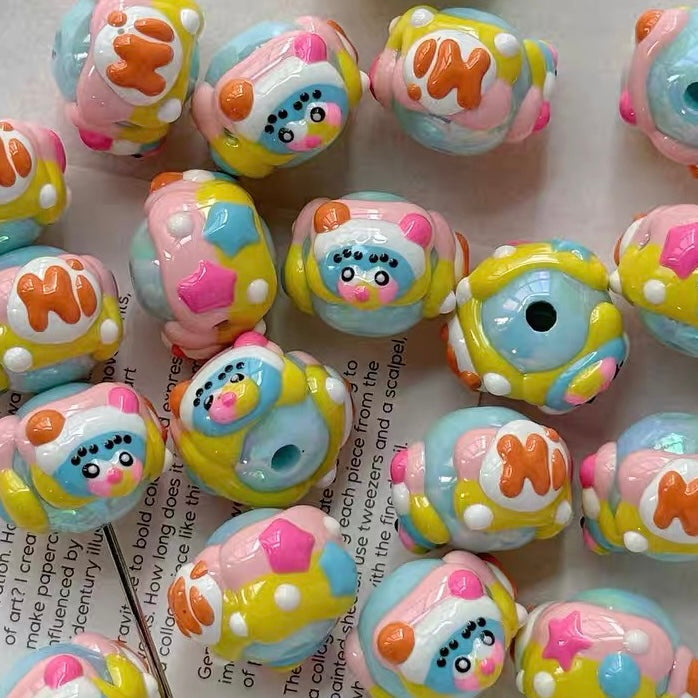 Acrylic Heavy-Duty Hand-Painted Beads