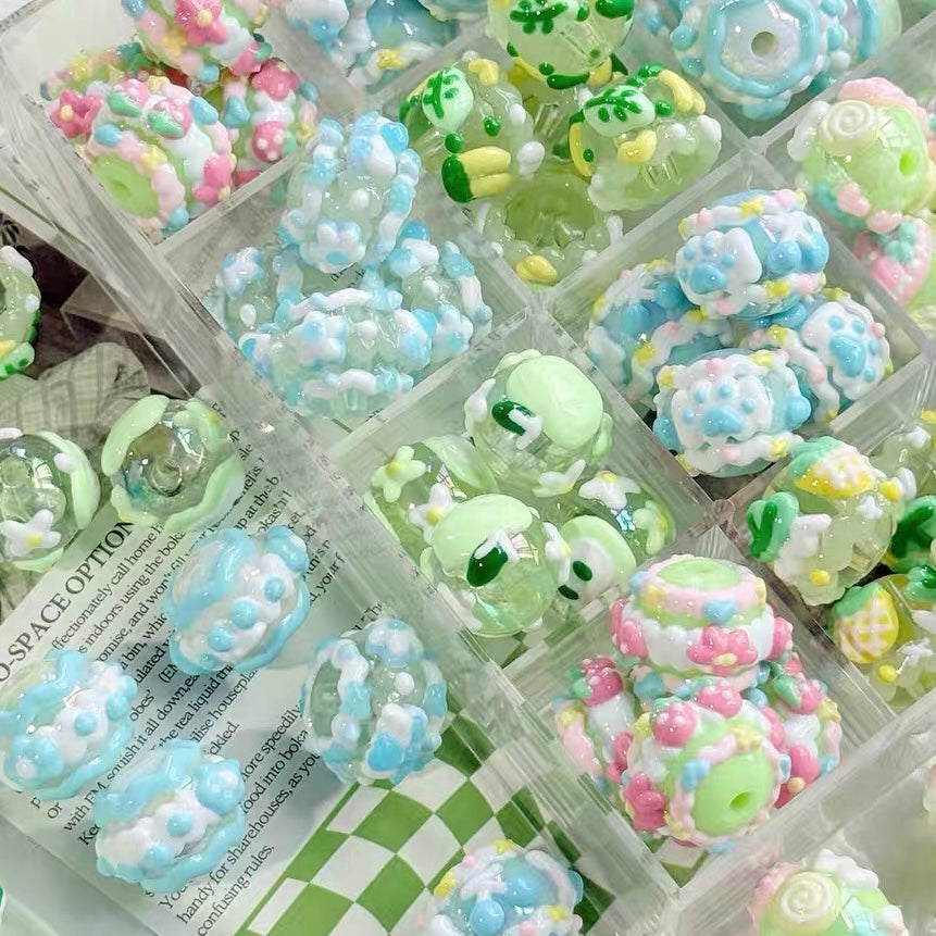 Acrylic Heavy-Duty Hand-Painted Beads