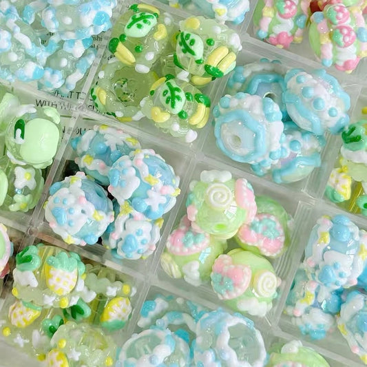 Acrylic Heavy-Duty Hand-Painted Beads
