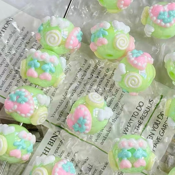 Acrylic Heavy-Duty Hand-Painted Beads