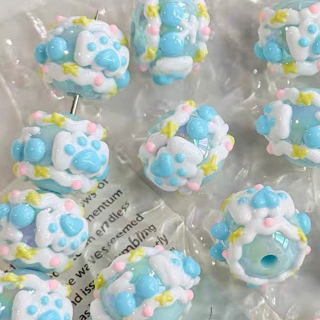 Acrylic Heavy-Duty Hand-Painted Beads