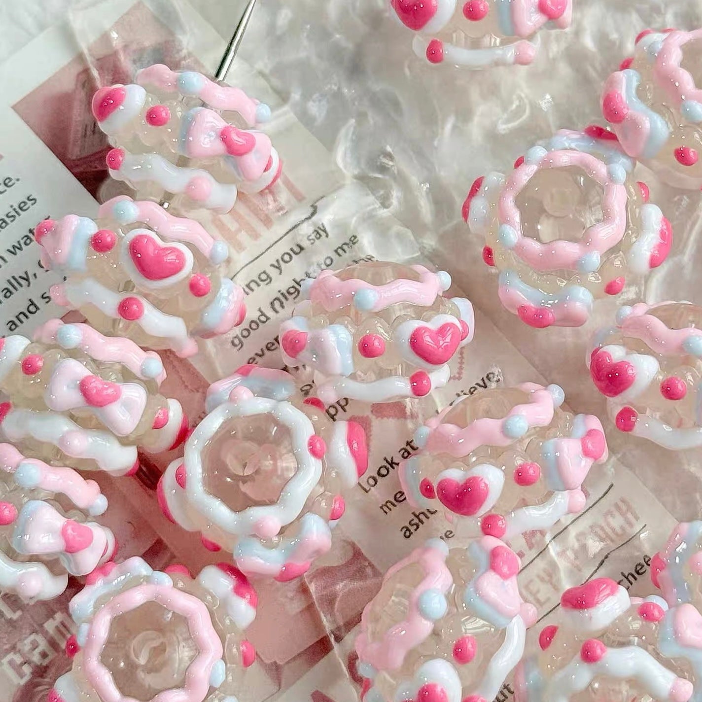 Acrylic Heavy-Duty Hand-Painted Beads