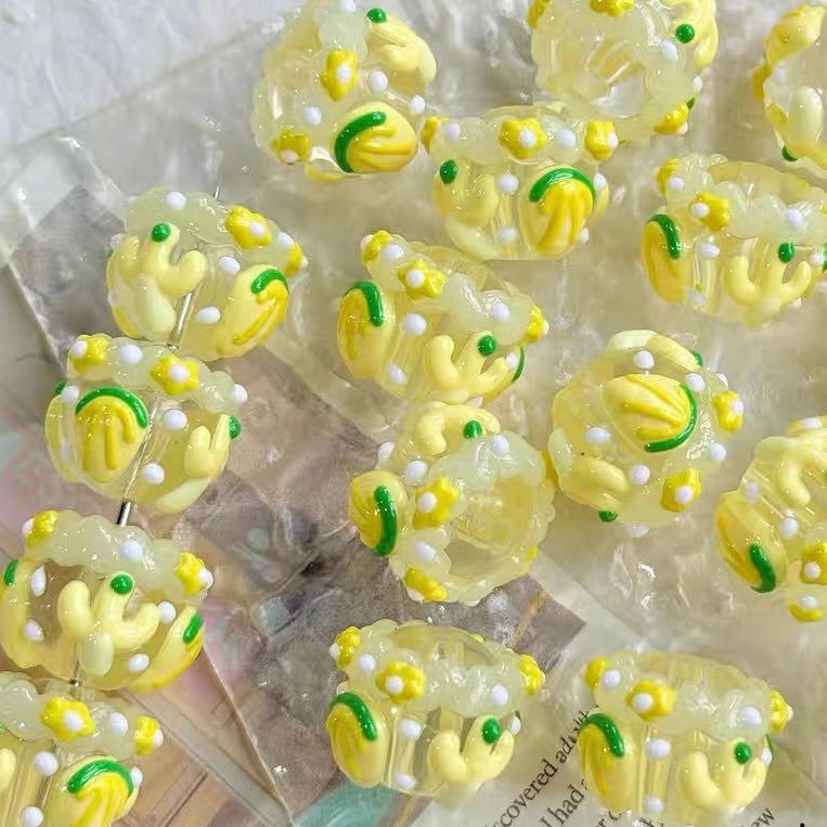 Acrylic Heavy-Duty Hand-Painted Beads