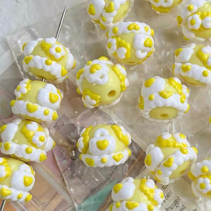Acrylic Heavy-Duty Hand-Painted Beads