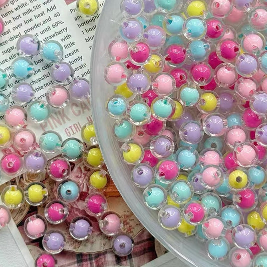 Acrylic Mixed-Color Round Beads