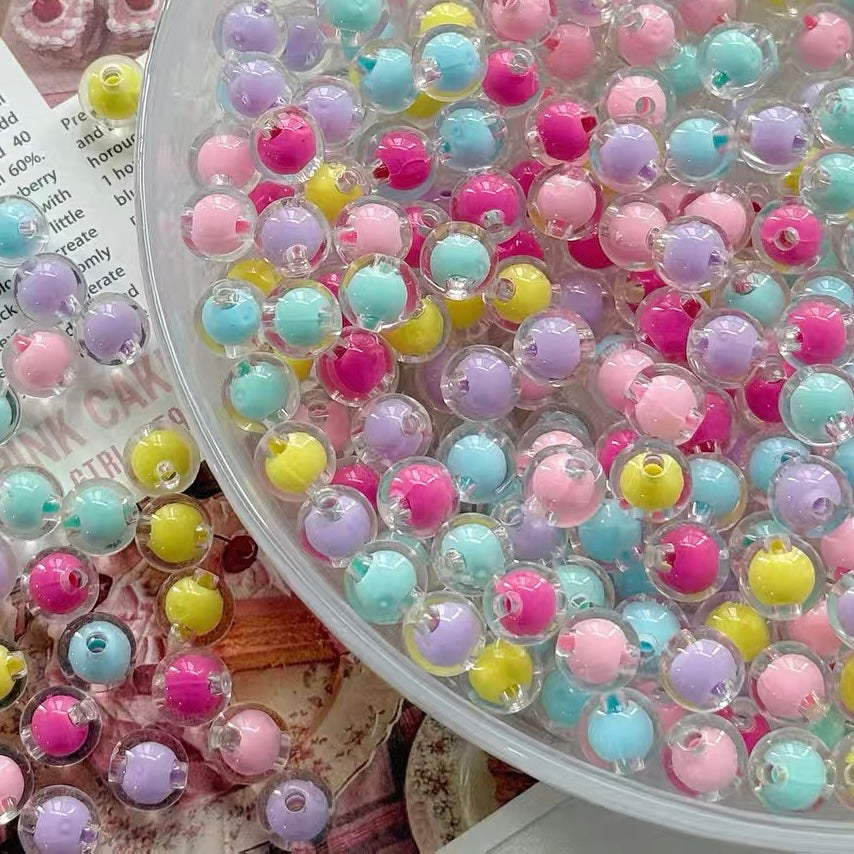 Acrylic Mixed-Color Round Beads