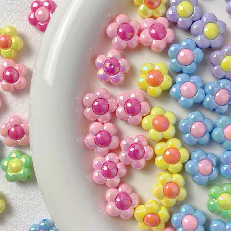 Candy-colored Acrylic Flower Beads