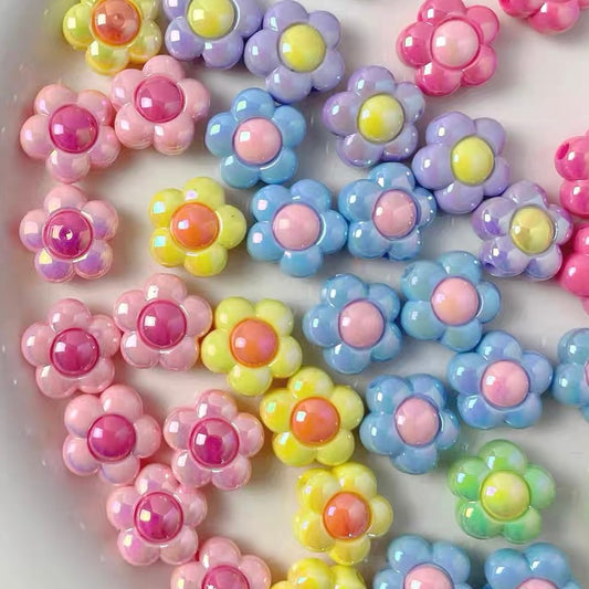 Candy-colored Acrylic Flower Beads