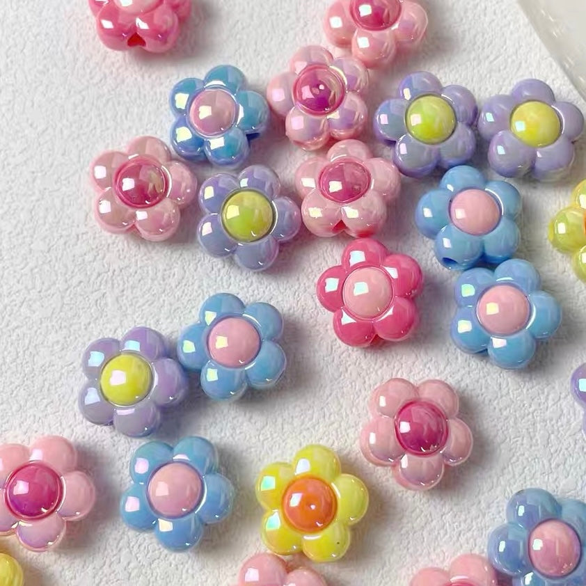 Candy-colored Acrylic Flower Beads