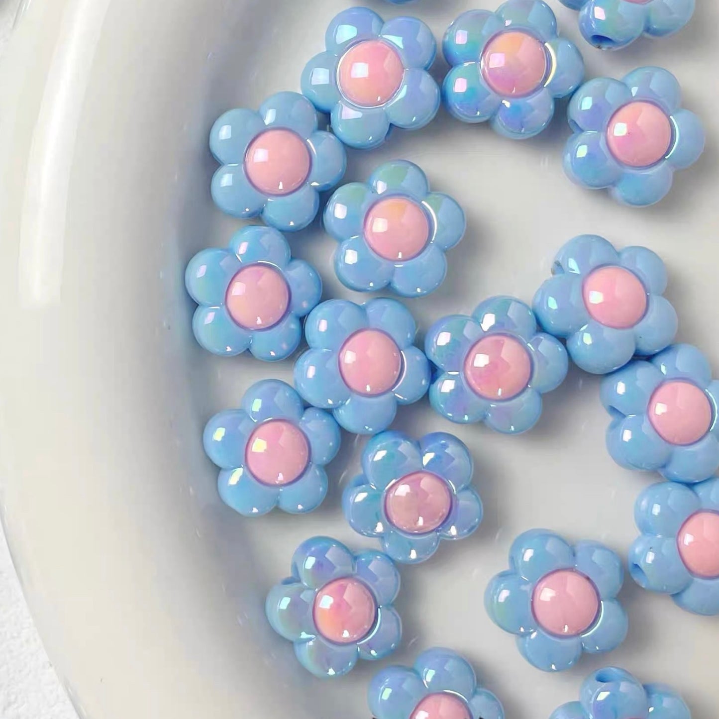 Candy-colored Acrylic Flower Beads
