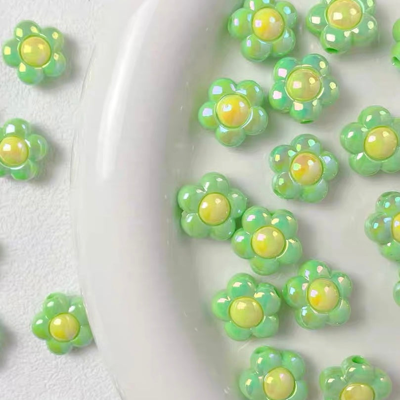 Candy-colored Acrylic Flower Beads
