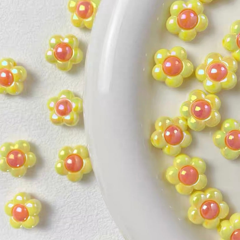 Candy-colored Acrylic Flower Beads
