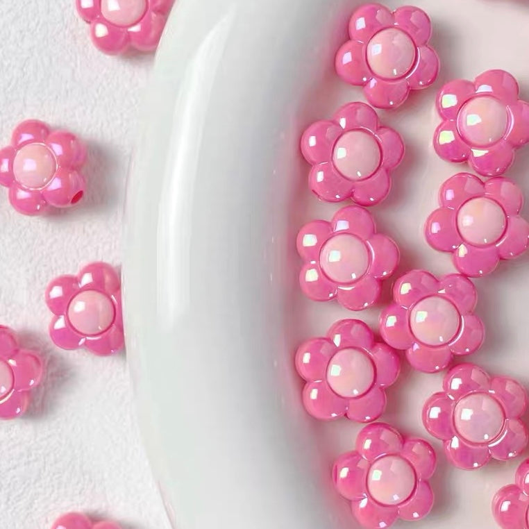 Candy-colored Acrylic Flower Beads