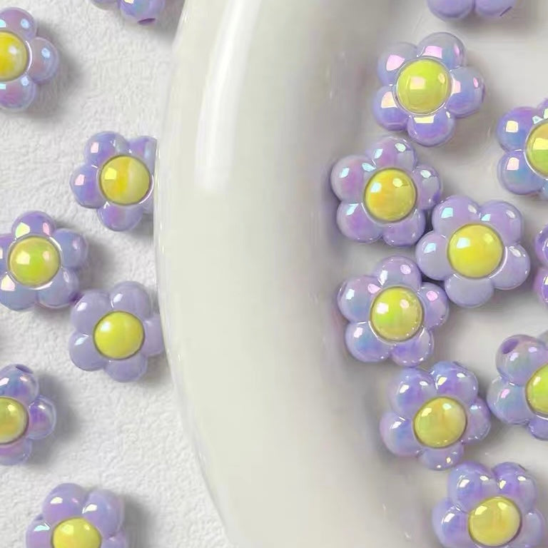 Candy-colored Acrylic Flower Beads