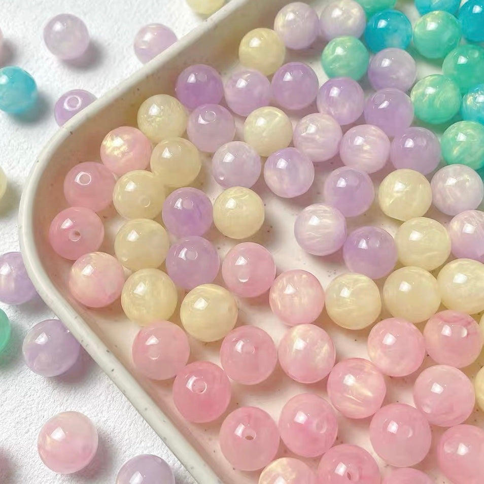 Glitter Resin Round Beads