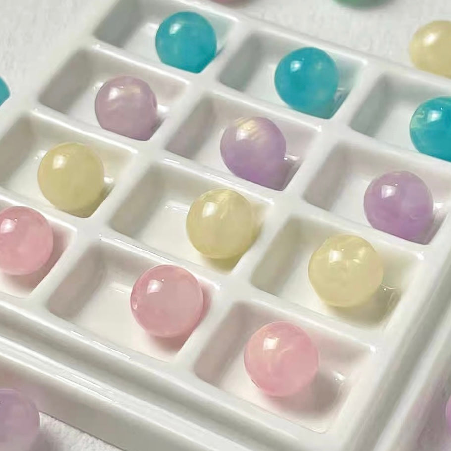 Glitter Resin Round Beads