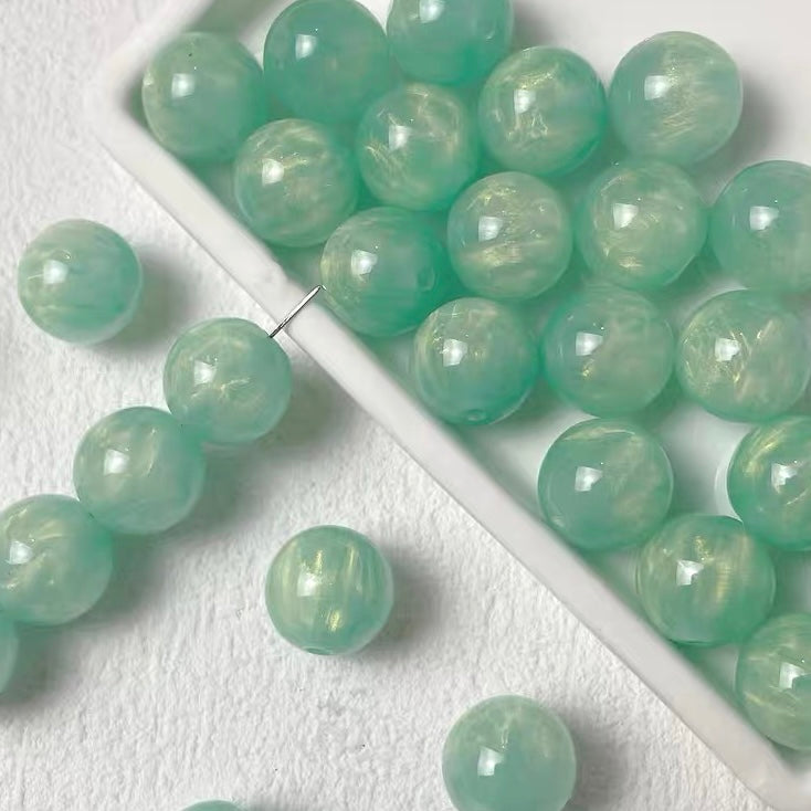 Glitter Resin Round Beads