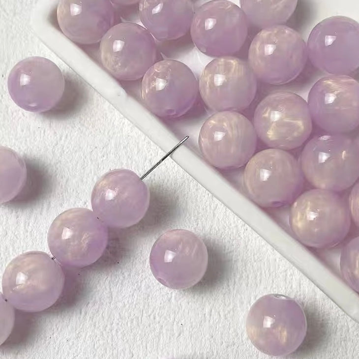Glitter Resin Round Beads