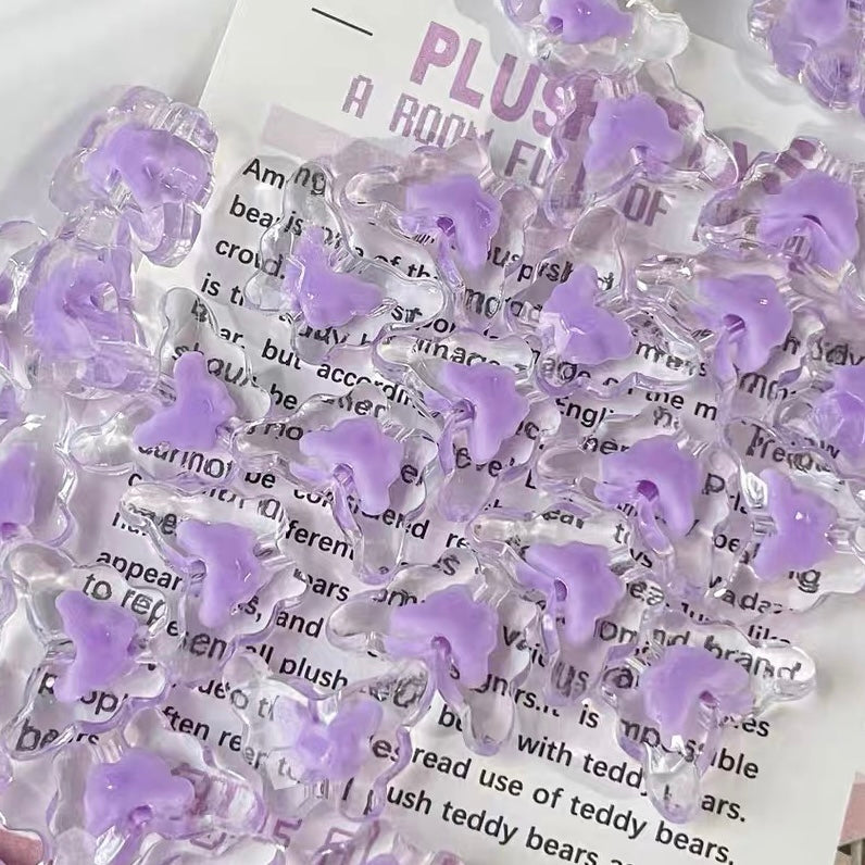 Acrylic Colorful Sandwich Butterfly Beads