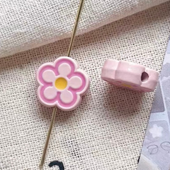 Powder white handmade alloy beaded