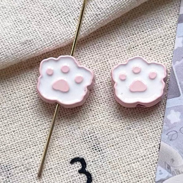 Powder white handmade alloy beaded