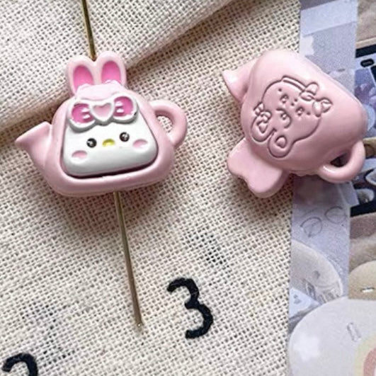Powder white handmade alloy beaded