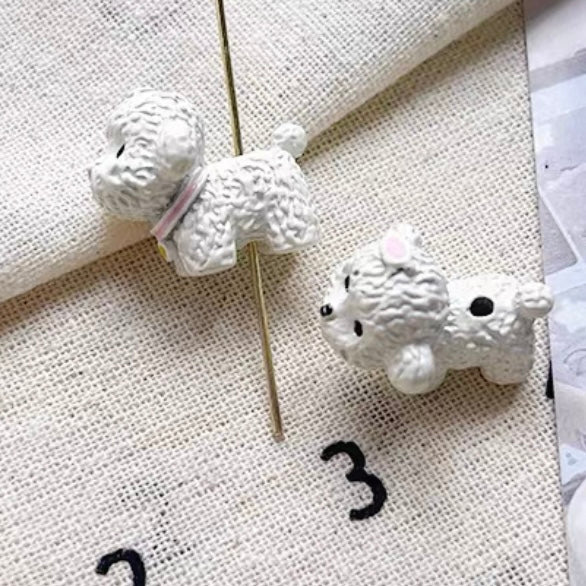 Powder white handmade alloy beaded