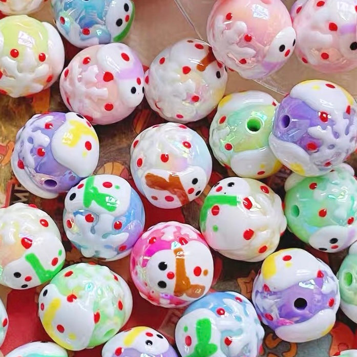 Christmas Series Acrylic Hand-Painted Beads