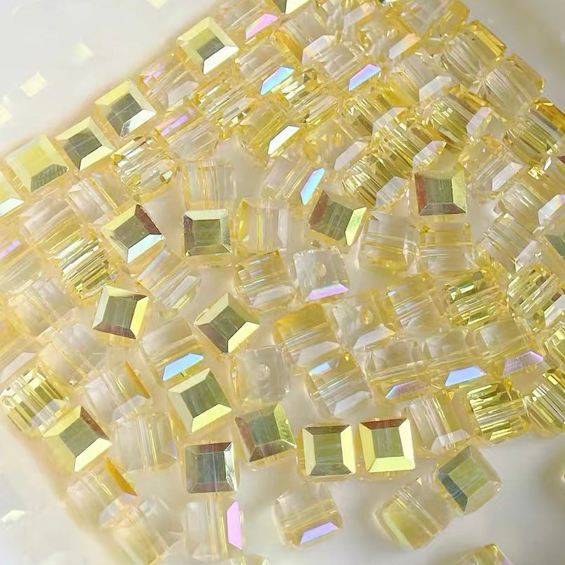 3D Iridescent Square Beads