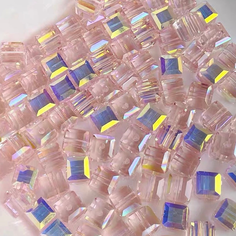 3D Iridescent Square Beads