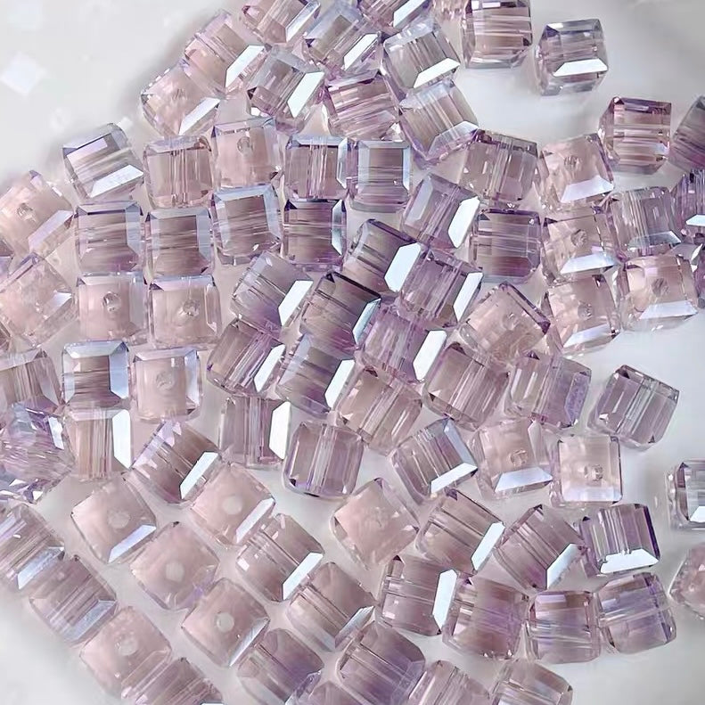 3D Iridescent Square Beads