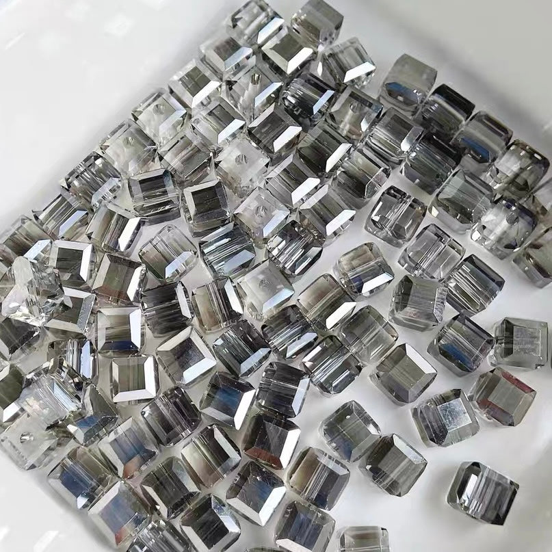 3D Iridescent Square Beads