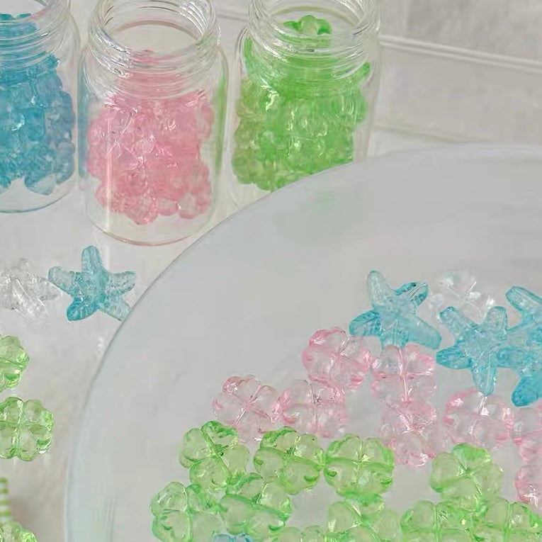 Acrylic Transparent Clover & Starfish Beads