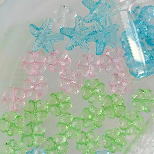 Acrylic Transparent Clover & Starfish Beads